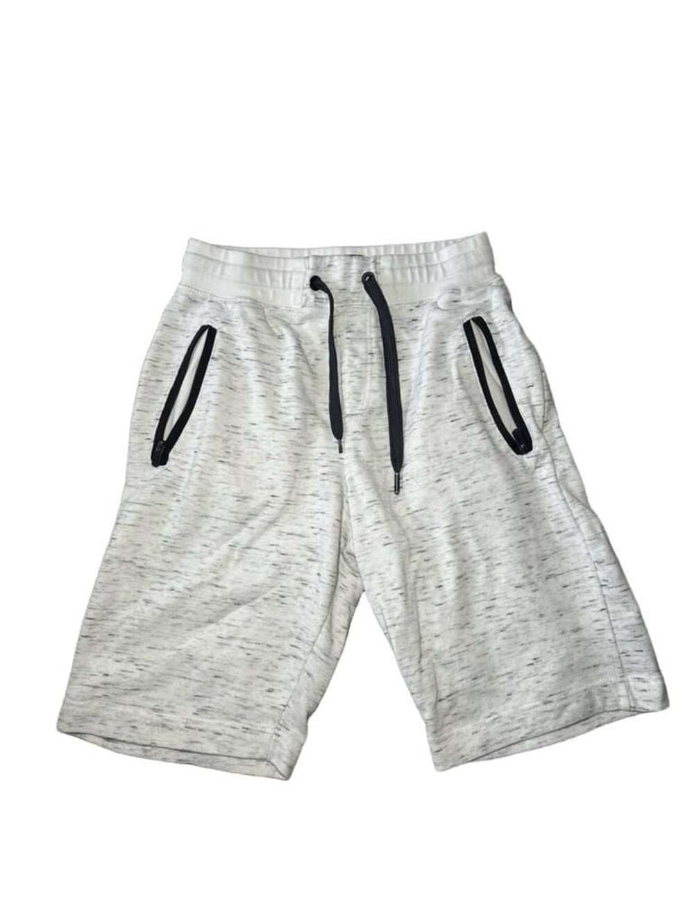 CSG Men's White and Grey Marled Sweat Shorts Drawstring Waist, Size M